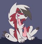 animal_genitalia animal_penis balls canine canine_penis erection feral hologram_(artist) knotted-penis looking_at_viewer mammal midnight_lycanroc on_haunches open_mouth penis quadruped sharp_teeth sitting spread_legs spreading teeth tongue tongue_out 