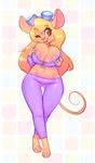  2017 anthro areola big_breasts breasts chip_&#039;n_dale_rescue_rangers cleavage clothed clothing disney erect_nipples female gadget_hackwrench mammal mouse nipples nitro rodent smile solo 
