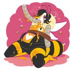  &lt;3 arthropod bdsm bee bee_costume belly big_belly blush bondage bound honey hotlegmeme inflation insect male mettaton rope undertale video_games wings 