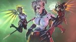  animal_genitalia animal_penis big_breasts big_penis breasts cum dickgirl equine_penis intersex mercy_(overwatch) mitrild-sfm overwatch penis uncut video_games 