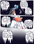  aftertale animated_skeleton blood bone clothing coat comic dialogue english_text gaster geno_sans_(aftertale) gradient_background loverofpiggies male scarf simple_background skeleton smile sweat text undead undertale video_games wounded 