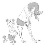  admiring_the_view clothing desmond_(zootopia_fan_character) disney fan_character feline female giraffe golf_club golfing husband_and_wife jaguar male mammal molly_(zootopia_fan_character) nobody_(artist) shirt shorts size_difference smile tongue tongue_out zootopia 