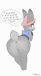  absurd_res anthro anus butt derpah disney english_text female hi_res judy_hopps lagomorph looking_back mammal pawtsun pussy rabbit solo text zootopia 