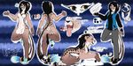  anthro clothed clothing excitedcargoyle feline female feral looking_at_viewer mammal model_sheet multiple_images nude smile solo 