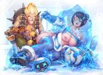  ass breasts gorgeous_mushroom junkrat mecha mei_(overwatch) nipples overwatch snowball_(overwatch) torn_clothes weapon 