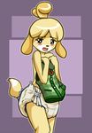  animal_crossing blonde_hair blush canine diaper dog hair isabelle_(animal_crossing) mammal nintendo open_mouth toddlergirl video_games 