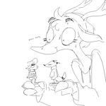  anthro canine caprine cervine charlie_(weaver) clothed clothing deer dialogue disney female figurine fox horn male mammal middry monochrome pack_street remmy_cormo sheep text wide_eyed zootopia 