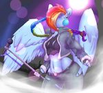  anthro equine feathered_wings feathers female friendship_is_magic hair madacon mammal multicolored_hair my_little_pony pegasus pink_eyes rainbow_dash_(mlp) rainbow_hair rainbow_taiol solo wings 