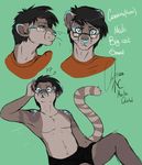  anthro briefs clothed clothing english_text excitedcargoyle eyewear feline fur glasses hair looking_at_viewer male mammal sketch solo text underwear 