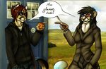  anthro clothed clothing doctor_who doughnut duo english_text excitedcargoyle eyewear feline female food glasses male mammal smile standing sunglasses text 