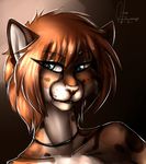  anthro excitedcargoyle feline female hair looking_at_viewer mammal nude simple_background solo 