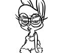  2017 anthro black_and_white breasts buckteeth cleavage clothed clothing disney eyewear fan_character female glasses inkyfrog lagomorph mammal maxine_d&#039;lapin monochrome nightgown rabbit simple_background solo teeth white_background zootopia 
