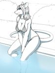  2017 ajna anthro big_breasts bikini bra breasts burmecian cleavage clothed clothing female final_fantasy final_fantasy_ix freya_crescent grass hair long_hair looking_at_viewer mammal rodent sitting smile solo square_enix swimming_pool swimsuit underwear video_games water 