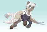  blue_eyes equine fan_character feathered_wings feathers feral gradient_background hair hooves jay-kuro mammal my_little_pony open_mouth pegasus simple_background smile solo teeth white_feathers white_hair wings 
