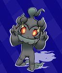  female looking_at_viewer m-aggotry marshadow nintendo pok&eacute;mon red_sclera solo video_games yellow_eyes 
