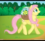  black_bars cutie_mark day detailed_background equine feathered_wings feathers female feral fluttershy_(mlp) friendship_is_magic hooves jay-kuro mammal my_little_pony nude outside pegasus smile solo standing wings 