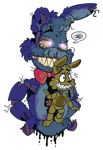  animatronic anthro five_nights_at_freddy&#039;s five_nights_at_freddy&#039;s_4 glowing glowing_eyes lagomorph machine mammal nightmare_bonnie_(fnaf) plushtrap_(fnaf) pop-animals_(artist) rabbit robot video_games 