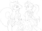  adamios anthro awesomenauts breasts canine cheerleader claws clothed clothing cowboy_hat female fox hat looking_at_viewer mammal monochrome pants penny_fox pom_poms ponytail simple_background sketch skirt smile standing video_games 