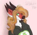  autumn_rain clothing cute daven dragon female green_eyes headshot hoodie horn 