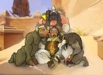  bdsm boarred cum electric forced male male/male overwatch roadhog shocked video_games winston ych 