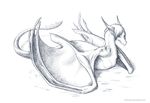  ambiguous_gender dragon hair jay-kuro lying membranous_wings simple_background sketch solo white_background wings wyvern 