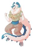  anthro clothed clothing dragon eyewear female fur furred_dragon glasses horn opblaaskrokodil open_mouth overweight smile solo 