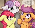  2017 animal_genitalia animal_penis apple_bloom_(mlp) crying cub cutie_mark_crusaders_(mlp) dialogue disembodied_penis earth_pony edit english_text equine equine_penis fearingfun feathered_wings feathers female feral forced forced_oral friendship_is_magic group hair hi_res horn horse licking male male/female mammal multicolored_hair my_little_pony open_mouth oral orange_feathers pegasus penis penis_lick pony purple_hair red_hair saliva scootaloo_(mlp) sex sweetie_belle_(mlp) tears text tongue tongue_out two_tone_hair unicorn wings young 