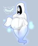 belly big_belly big_breasts black_hair black_lips breasts cleavage clothed clothing dwps female ghost hair humanoid navel not_furry pregnant robe spirit 