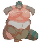  anthro clothed clothing dickgirl feline intersex looking_at_viewer mammal nipple_bulge obese opblaaskrokodil overweight solo standing 