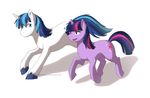  blue_eyes blue_hair brother cutie_mark duo equine female feral friendship_is_magic hair hooves horn jay-kuro male mammal my_little_pony nude purple_eyes purple_hair shining_armor_(mlp) sibling simple_background sister smile standing twilight_sparkle_(mlp) unicorn white_background 