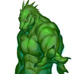  4_fingers anthro claws clothed clothing jacketbear lizard male muscular reptile scalie solo topless 