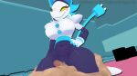 3d_(artwork) anthro blue_body blue_hair blue_pussy blurred_background blush boots button_(fastener) clothed clothing cord_tail darkner deltarune digital_media_(artwork) duo empty_eyes eyelashes female female_on_top footwear genitals gloves grinding_on_penis hair hand_on_hip hands_on_legs hands_on_thighs handwear hi_res human humanoid_genitalia humanoid_penis inside looking_at_another looking_at_partner lying machine male male/female mammal nipples nude_male on_back on_lap on_top partially_clothed penis pussy robot shoulder_pads sitting_on_lap smile source_filmmaker tail tasque_(cryptiacurves) tasque_manager thick_thighs turborenegade undertale_(series) white_boots white_clothing white_footwear white_gloves white_handwear yellow_eyes