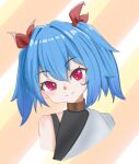  blue_hair colphne_(girls&#039;_frontline_2) girls&#039;_frontline girls&#039;_frontline_2:_exilium hair_ribbon looking_at_viewer portrait red_eyes red_ribbon ribbon smile twintails 