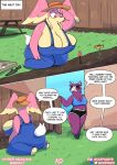  anthro aromatisse audino big_breasts breasts clothed clothing female feral generation_5_pokemon generation_6_pokemon goopyarts hi_res huge_breasts hyper hyper_breasts nintendo overalls pink_body pokemon pokemon_(species) raina_(goopyarts) slightly_chubby thick_thighs wide_hips 