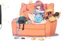  animal barefoot blue_eyes food game_console neps-l original photoshop spread_legs 