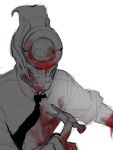  blood chainsaw_man facing_viewer hammer highres holding holding_hammer keibleh mr._hammer_(perry_bible_fellowship) necktie perry_bible_fellowship simple_background solo white_background 