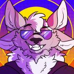 80&#039;s_theme ears eyewear fluffy icon mercury_(haloren) shadekin smile stupidshepherd sunglasses