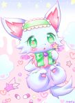  &lt;3 &lt;3_eyes blush bow canine dog female feral fur green_eyes jewelpet mammal milky_(jewelpet) open_mouth ribbons sanrio simple_background solo wand ふゆぐみ 