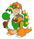  abdominal_bulge anthro bowser crying female forced male male/female mario_bros nintendo rape sex simple_background slimefur stand_and_carry_position standing tears tongue tongue_out vaginal video_games white_background yoshi 