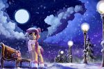  blue_eyes clothing detailed_background equine eyelashes feral friendship_is_magic mammal moon my_little_pony nemo2d night outside princess_cadance_(mlp) scarf sky smile solo star starry_sky 