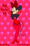  &lt;3 2017 areola armpits breasts cleavage clothed clothing david_frangioso disney female footwear gloves high_heels holidays mammal minnie_mouse mouse nipples pinup pose rodent shoes solo topless valentine&#039;s_day 