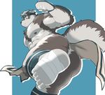  12beat13 anthro beat_you_(artist) big_butt butt canine clothing colored horkeukamui loincloth looking_at_viewer male mammal simple_background solo tokyo_afterschool_summoners wolf 