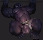  2017 5_toes abs absurd_res anthro ape armpits athletic balls beard belly biceps big_biceps big_muscles big_penis black_fur black_nose clenched_teeth clothed clothing dripping eyewear facial_hair front_view fur glasses gorilla half-erect hi_res holding_object huge_muscles huge_penis humanoid_penis looking_up male mammal muscular muscular_male nipples nude overwatch pants partially_clothed partially_retracted_foreskin pecs penis pose precum primate sharp_teeth simple_background solo teeth thick_penis thick_thighs toes topless uncut vein veiny_penis video_games winston_(overwatch) work_out zomacaius 