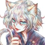  animal_humanoid bedroom_eyes blue_eyes cat_humanoid clothing fangs feline female hair half-closed_eyes humanoid hunter_x_hunter inner_ear_fluff lips looking_at_viewer mammal neferpitou portrait seductive shirt simple_background solo source_request tongue unknown_artist white_background white_hair 