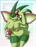  2017 absurd_res anthro areola ball beach_ball big_breasts breasts drako1997 eyelashes eyewear female flygon hi_res looking_at_viewer navel nintendo nipples pok&eacute;mon pussy red_eyes solo sunglasses video_games 