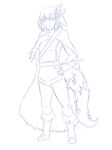  animal_humanoid boots canine clothed clothing dog dog_humanoid female footwear fully_clothed humanoid kikimora_(mge) line_art mammal monster_girl monster_girl_(genre) monster_girl_encyclopedia open_mouth simple_background sketch smile solo standing thundragon white_background 