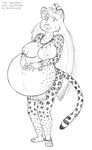  anthro areola barefoot belly big_belly bracelet breasts clothed clothing feline female flower fur hair hands_on_belly hyper_pregnant jewelry leokitsune leopard loincloth mammal monochrome navel necklace nipples nude plant pregnant sketch smile solo spots topless tribal 