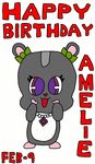  2017 amelie_(jewelpet) birthday cute fur glodelania grey_fur hamster jewelpet jewelry mammal multicolored_fur necklace purple_eyes ribbons rodent sanrio two_tone_fur 