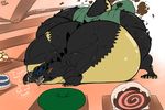 belly big_belly big_butt big_thighs butt cake diaper doughnut dragon fart feces food huge_butt male obese overweight pooping riis sweets 