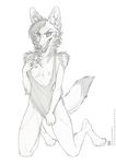  anthro areola breasts canine clothed clothing coyote dog erect_nipples female mammal nipples nude partial partially_clothed peeking pinup pose presenting reveal sahara sahara_(nicnak044) shinigamigirl shirt tank_top teeth 